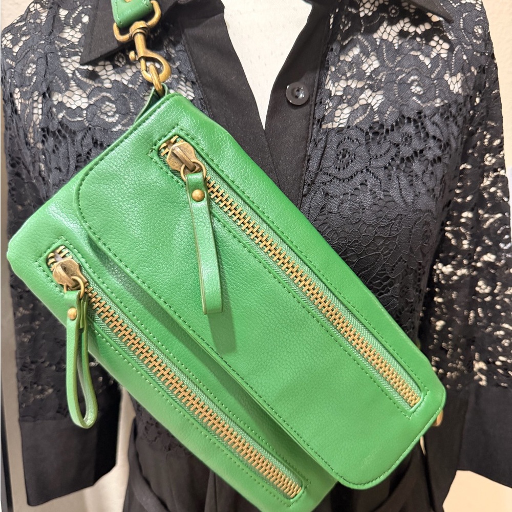 Green Leather Crossbody Bag